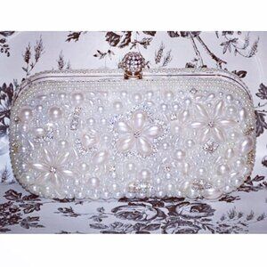 Gorgeous Diamond Pearl Clutch (Front & Back)